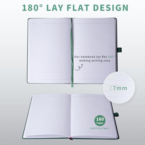 Heture Hardcover Notebooks, A5 Lined Journals Notebook for Work 160 Pages - color: Forest Green, size: 1 Pack