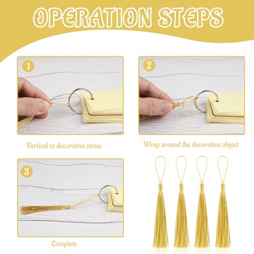 100 Pcs Bookmark Tassels Bulk Champagne Gold Soft Craft Silky Handmade Mini Tassels for Jewelry Making with Loops for DIY Craft Accessory Dress Decoration - color: Champagne Gold