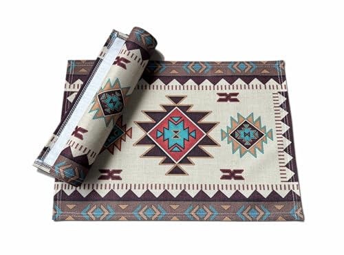 Aztec Southwest Geometric Placemats, Set of 4, 18x13 Inches - color: Aztec-placemat