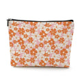 Boho Makeup Bag, Aesthetic Daisy Floral Cosmetic Bag Makeup Organizer Pouch - color: Flower