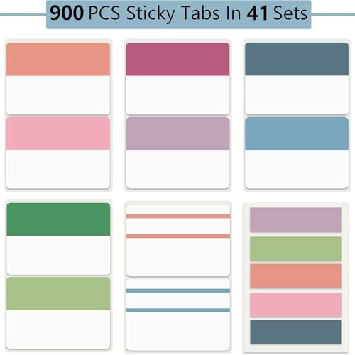 ELII 900 PCS Book Tabs 2 Inch Sticky Index Tabs, Colored Page Markers - color: Blossom, size: 900