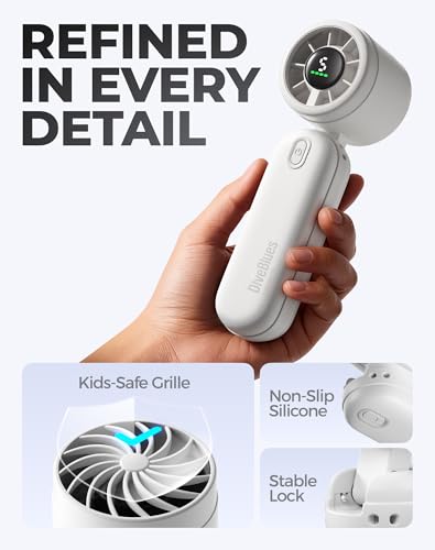 Diveblues Mini Portable Handheld Turbo Fan 27ft/s, 4000mAh Battery - color: Pearl White