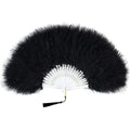 BABEYOND 1920s Marabou Feather Folding Hand Fan - color: Black