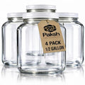 Paksh Novelty 64 oz Mason Jar, Half Gallon Jar, Wide Mouth, Clear, 4 Pack