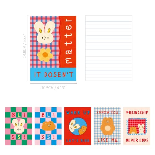 Monolike Mini Unmatched Friends Line Note 6P B SET_Mini note, Pocket note, Line note, a portable note, 105x148mm, 48pages - color: Mini Unmatched Friends Line Note 6P B