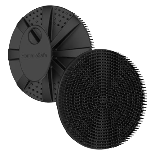 Soft Silicone Shower Brush Body Wash Bath Exfoliating Skin Massage Scrubber - color: Black