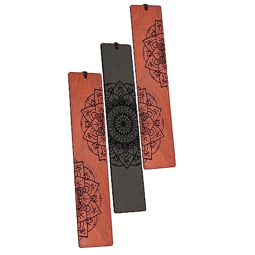 Mandala Bookmark, Book Marks for Book Lovers, Wooden Bookmarks for Adults, Book Lover Gifts (Round Mandala) - style: Round Mandala