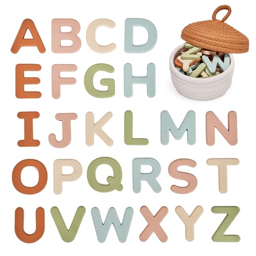 JoyCat Soft Silicone Magnetic Alphabet Letters, 26 Uppercase (Muted Color) - color: Muted Color