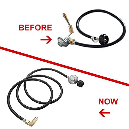 6 Feet Propane Adapter Hose with Regulator to Quick Connect for 17"/22" Blackstone Tabletop Camper Grill,Propane Accessories and Replacement Parts for 17"/22" Blackstone Griddle (6 Feet)