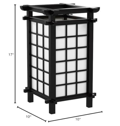 Red Lantern 17" Ido Lamp, Black - color: Black