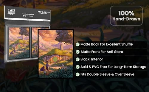 (Halfling Tranquility V1) 100% Hand-Drawn 100ct Textured Matte TCG/MTG Card Art Sleeves by Realm Guard - style: V1 Regular
