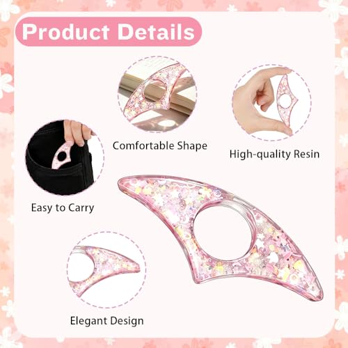 2 Pieces Book Page Holder, Dried Flower Resin Thumb Book Page Holder Gifts for Book Lovers Book Accessories for Book Lovers Readers Teachers Students - color: Glitter: Pink and Yellow