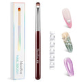 MelodySusie French Manicure with Rosewood Handles Nail Brush, Size #10 - color: Brown, size: #10