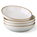 AmorArc 8.5’’ Ceramic Pasta Bowls Set of 4, 36oz Large Stoneware Bowls Set - color: Pearl White, size: Set of 4