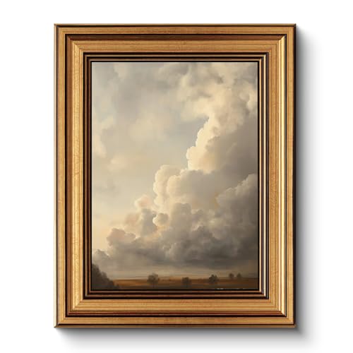 HUARCEY Gold Framed Canvas Wall Art, Vintage Cloud Prints Decor, 8x10 Inch - color: Cloud Art, size: 10"L x 8"W