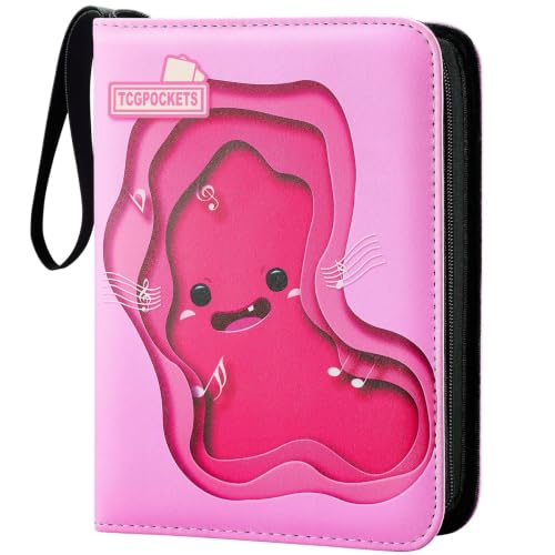 Card Binder 440 Pockets, 4-Pocket Trading Card Collection Album with 55 Sleeves Fairy Pink - color: Fairy Pink, size: 440 Pockets