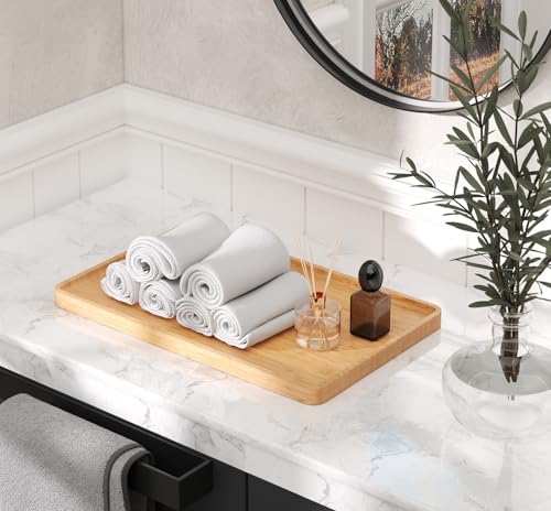 VERTORGAN Bamboo Serving Tray,15.8x9.8 Inch Trays,Home Decor(Natural) - color: Natural, size: 15.7" x 9.8" x 0.8"