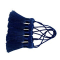 20Pcs 4.3 Inch Silky Mini Craft Tassels for Earrings, Souvenir(Dark Blue) - color: Deep Blue