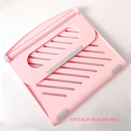 Laptop Stand for Desk Stable Foldable Adjustable Multi-Angle Desktop Holder - color: pink