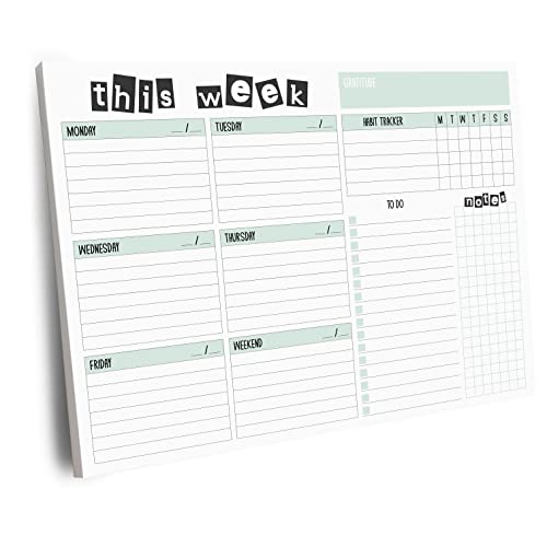 Weekly Planner Pad 52 Tear-Off Sheets Undated 8.5 x 11 Desk Pad - style: Style 2