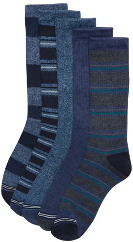 Nautica Mens Crew Socks 5 Pack Moisture Wicking Athletic Work & Dress Socks - color: Assorted