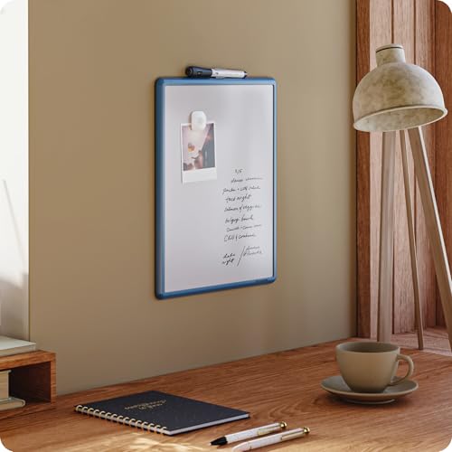 U Brands Dry Erase Whiteboard, 11" x 14", Small Whiteboard, Blue Frame - color: Blue