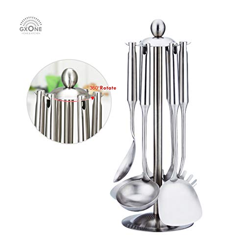 Cooking Utensils Set,6 PCS with Utensils Holder,304 Stainless Steel - style: Cooking Utensils