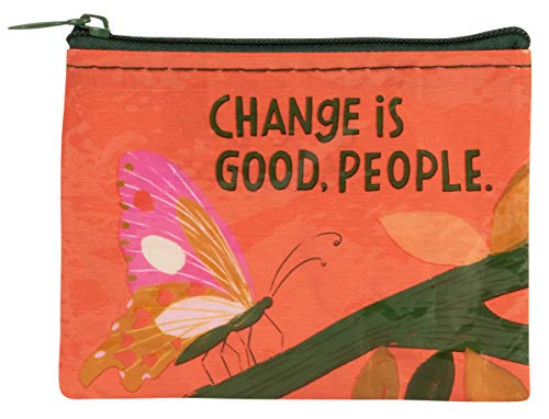 Blue Q Coin Purse - Cute Coin Pouch for Men & Women, Small Pouch Organizer - color: Change is Good, People