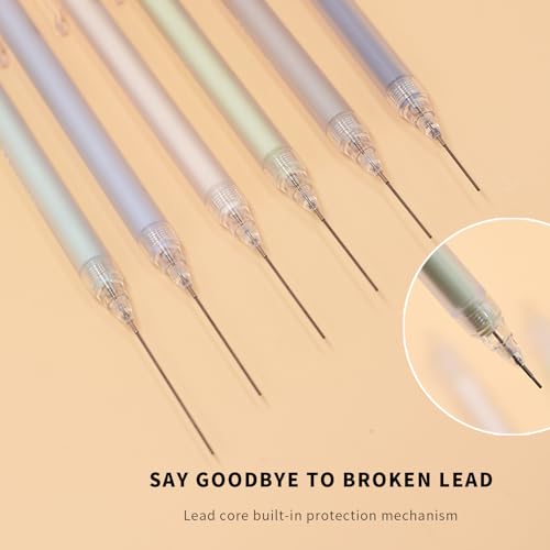0.7mm Cute Mechanical Pencil Set 12 PCS Pastel Mechanical Pencils With 1 Erasers,1 Tube HB Lead Refill For Writing,Sketching,Drawing,Student Stationary