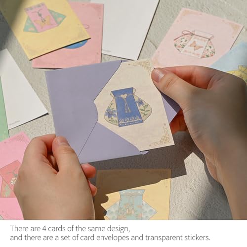 Monolike Day by Day Card, 103 Lucky Pouch - Mix 48 Mini Single cards, 24 envelopes Package - color: 103 Lucky Pouch