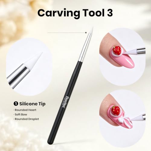 Beetles 3D Gel Nail Art,White 3D Sculpting Gel for Nail Art & Sculpting Pen - color: C-White-4