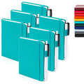 feela 6 Pack Pocket Mini Notebooks Bulk, Small Cute Memo Notepads Hardcover College Ruled Lined Journals with Pen Holder for School Business Work, with 6 Black Pens, 3.5”x 5.5”, A6, Emerald - color: A6 6 Emerald