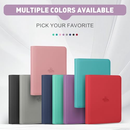 Trading Card Binder 9 Pocket, 360 Pockets Card Collection Binder - color: Purple