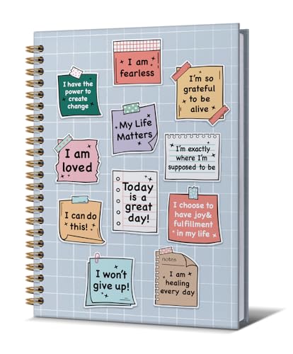 Journal Gifts For Women- Heart Inspirational Motivational Mental Notebook Depression Quotes For Men Friends Teacher Gifts On Birthday Christmas Mother's Day, Gold Spiral Bound Hardcover,5.8"x8.3" - color: Great Day