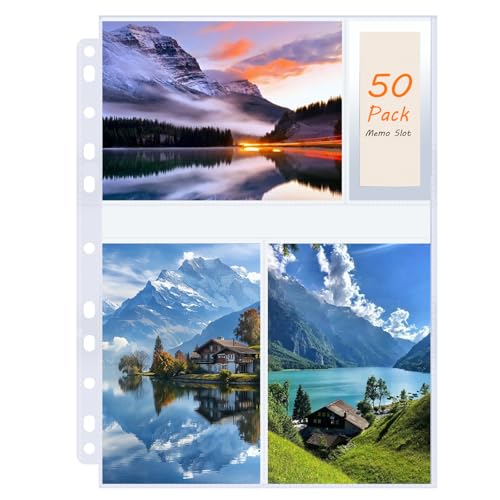 100 Pack Photo Sleeves Holds 600 4"x6" Photos, Clear Photo Page Protector for 3 Ring Binder, Double-Sided Photo Album Refill Pages Photo Pockets Photo Sleeves (4" X 6") - size: 4" X 6"