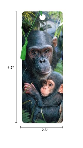 3D LiveLife Monkey Bookmark - Cute Cuddles Lenticular Page Marker - color: Cute Cuddles