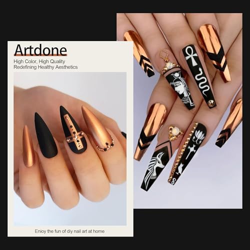 Artdone Chrome Nail Powder, Copper Iridescent Aurora Powder Metallic Mirror Effect Pigment Pearlescent Mermaid Pigment Pearl Glitter Dust Kit, Nail Art Decoration, Resin Craft - color: 1 Jar - Copper