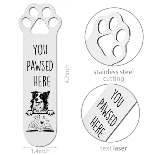Collie Dog Gifts, Collie Dog Bookmark for Collie Dog Lover Book Lovers Bookworm Bookish Nerd, Collie Dog Gifts for Women, Bookmark Dog Lover, Book Club Gifts for Reader Dog Owner Lover-DX123 - style: Collie Dog