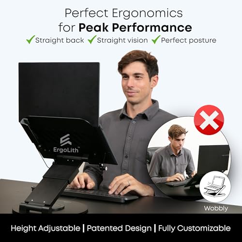 3 in 1 Laptop Stand for Desk, Book Stand & Phone Holder, Sky Black