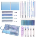 Buqoo 23-Piece Aesthetic Stationery Set for Students & Office - color: Blue