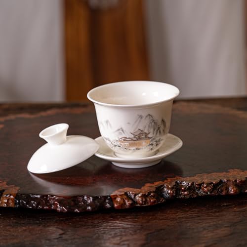 KEYDUACU Gaiwan Tea Set,Chinese Gongfu Tea Set,Portable for Adults,Home - style: Home-House