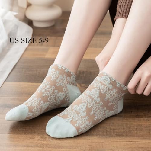 Lavish Lavender Argyle Frill Socks for Women, Dress Socks - color: 5pair-nx2-short