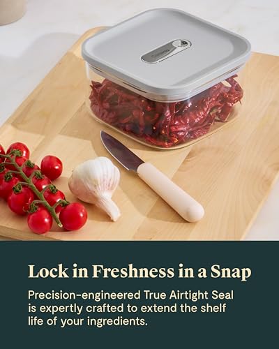 Caraway 1 qt Glass Airtight Food Storage Container with Lid - color: Mist, size: 1qt Container