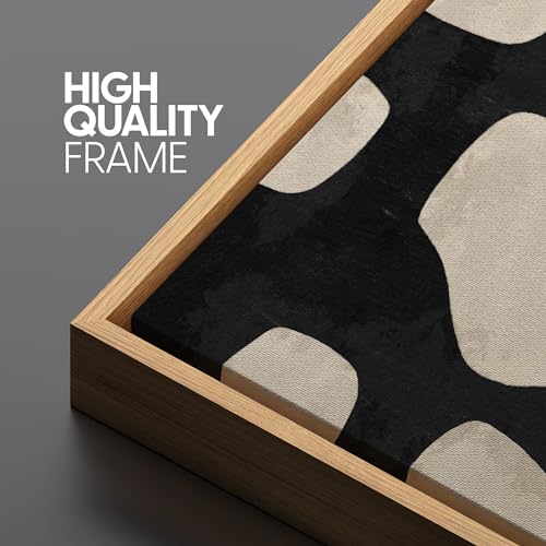 SIGNFORD Framed Canvas Print Wall Art Abstract Art with Curved Shapes Illustrations Modern Art Decorative Boho Relax/Zen Nordic for Living Room, Bedroom, Office - 24"" x36 Natural - color: Ac03-2403-b03, size: 36"L x 24"W