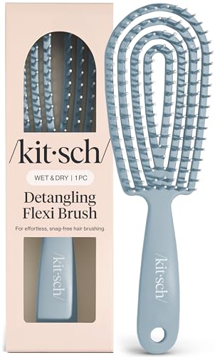 Kitsch Flexi Flow Detangler Brush, Hair Brushes For Women - Haze Blue - color: Haze Blue, size: 1 pc