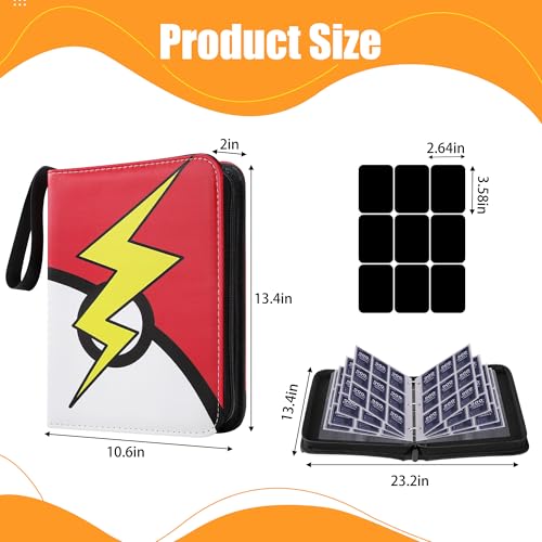 9 Pocket Trading Card Binder, Portable Card Collection for Standard Cards - color: B Red, size: 9-Pocket