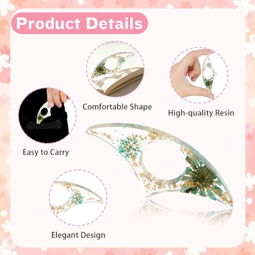 Book Page Holder, Dried Flower Resin Thumb Book Page Holder 2 Pieces Book Accessories Gifts for Book Lovers for Book Lovers Readers Teachers Students - color: Crescent: Yellow and Blue