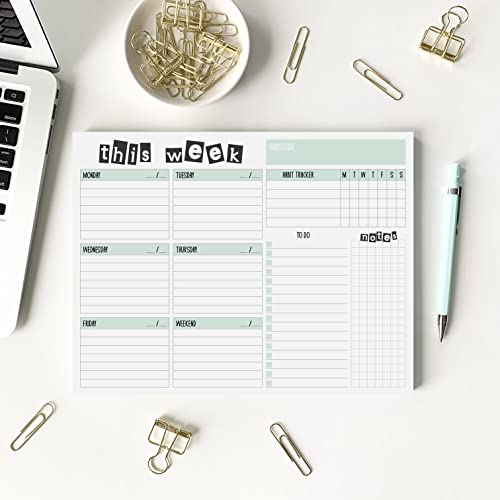 Weekly Planner Pad 52 Tear-Off Sheets Undated 8.5 x 11 Desk Pad - style: Style 2