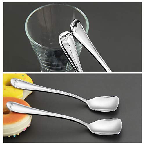 Ice Cream Spoons 18/10 Stainless Steel Dessert Spoon 4 Pcs, Shovel Spoons, 6.0 Inches, Dishwasher Safe