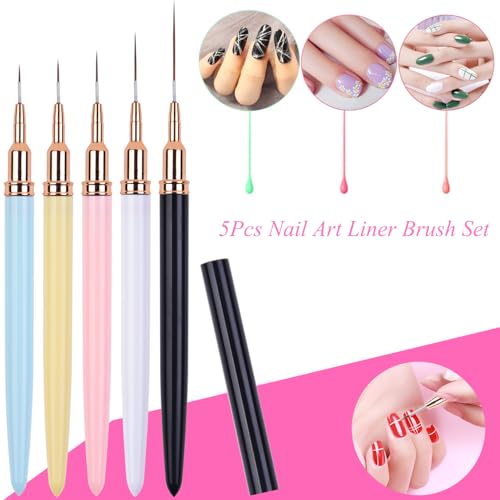 11pcs Nail Art Brushes Colorful Nail Art Liner Brushes Dotting Tools